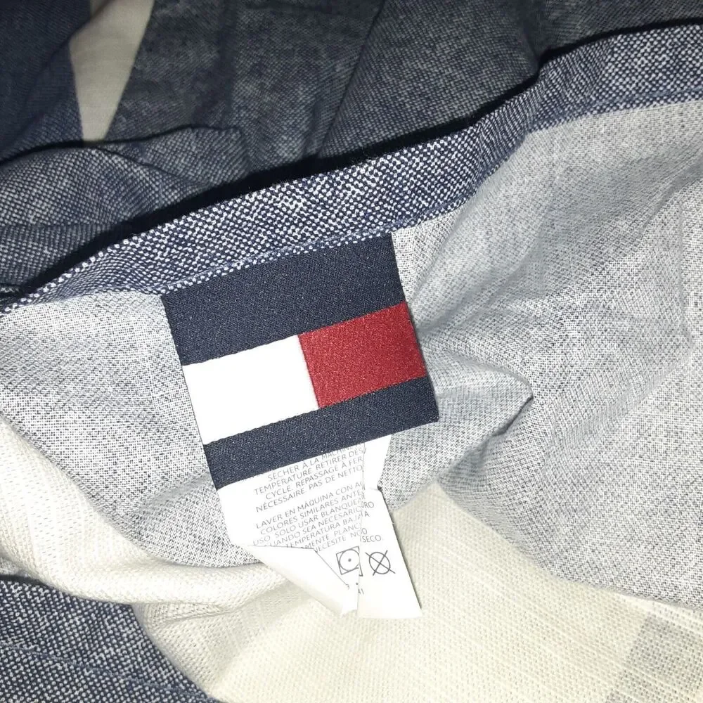 Tommy Hilfiger Denim Blues Striped Pillow Sham 24x40 Nautical Stripe Versatile